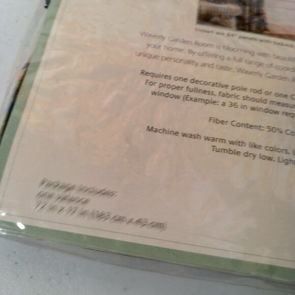 Waverly Garden Room Heirloom Collection Shaped Ruffle Valance 72x17 Blue Floral - Picture 9 of 12